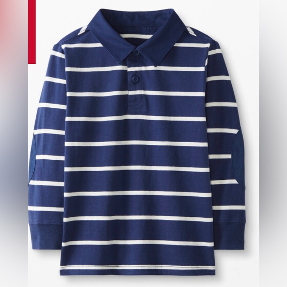 Children's Navy & White Striped Polo Top